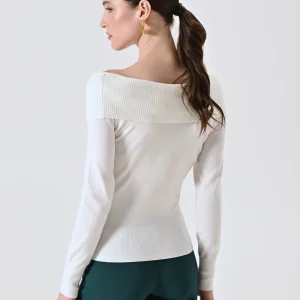 Maglia Bianca con Collo Ribaltato